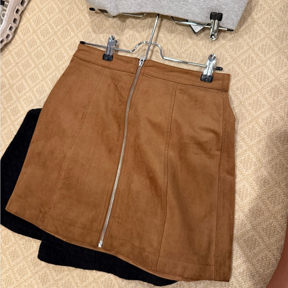 Wilfred Tan Suede Pencil Skirt